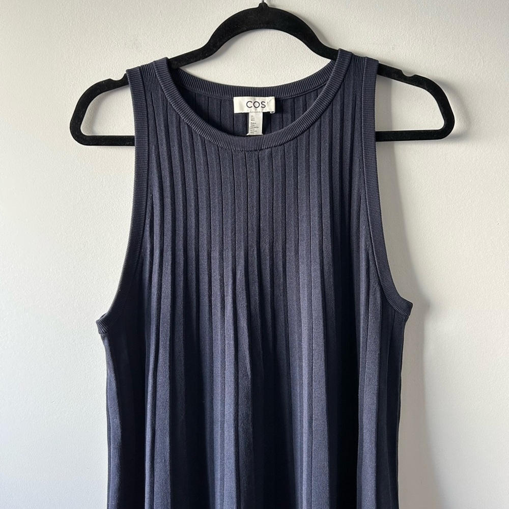 COS navy blue knit sleeveless dress - Picture 2 of 4